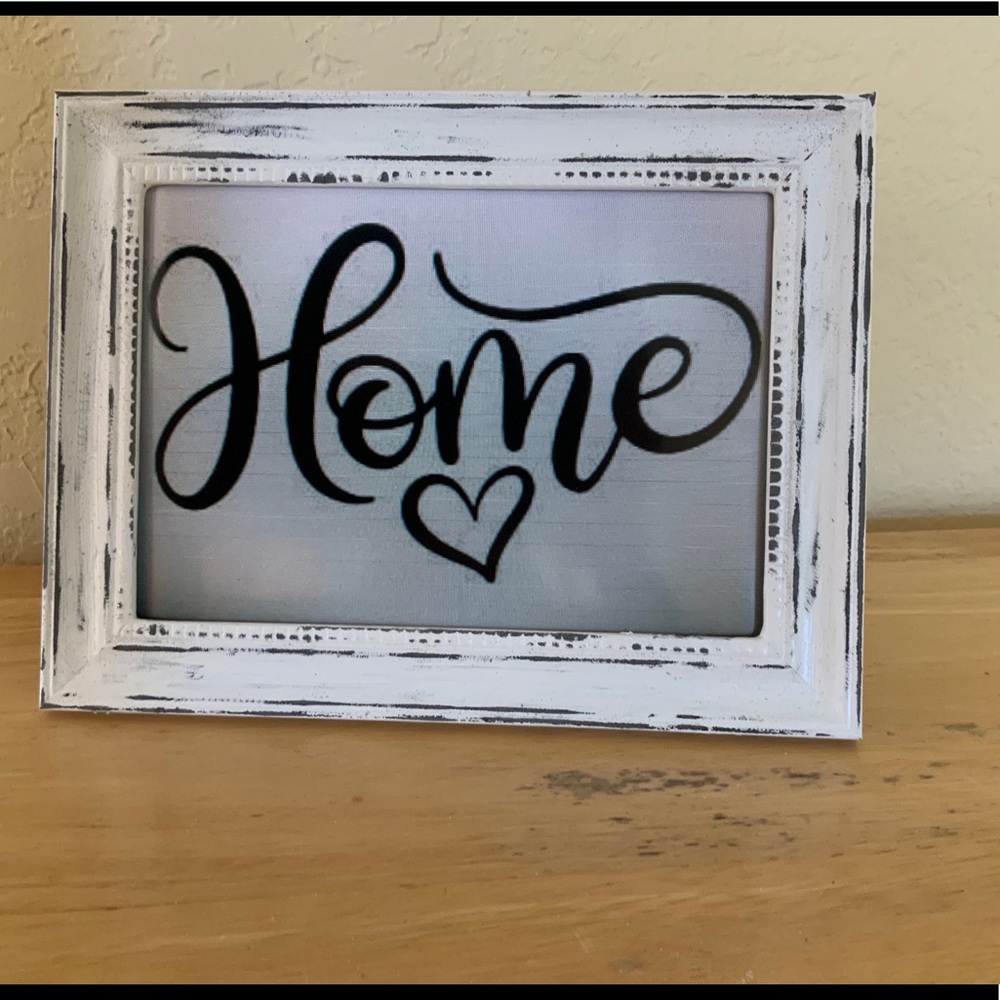 Farmhouse Home heart picture 5x7 w/frame
